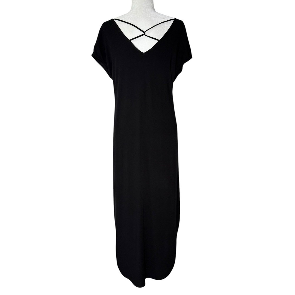 Michael‎ Stars Dress XS Rayon Cross Back High Low Minimalist Beach Oversized Fit - Picture 6 of 8